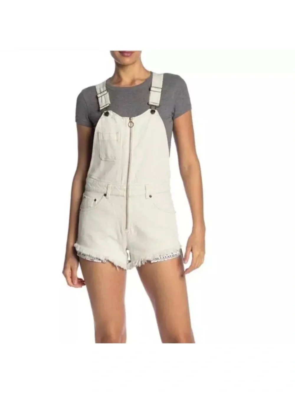New Free People We The Free Sunkissed Denim Overalls Size 4 Shorts